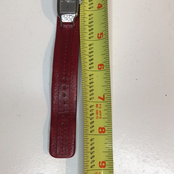 Fossil Red Strap Statement Watch with Crystals - Picture 14 of 15